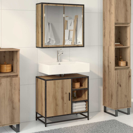 Set di mobili per il bagno 2 pz Rovere artigianale | homemem39
