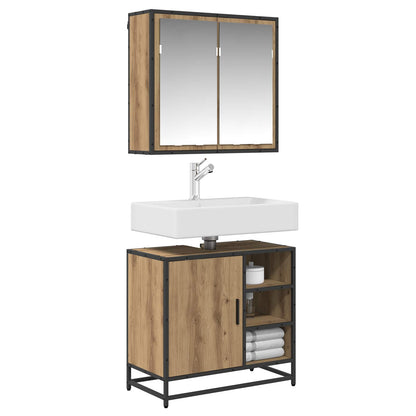 Set di mobili per il bagno 2 pz Rovere artigianale | homemem39