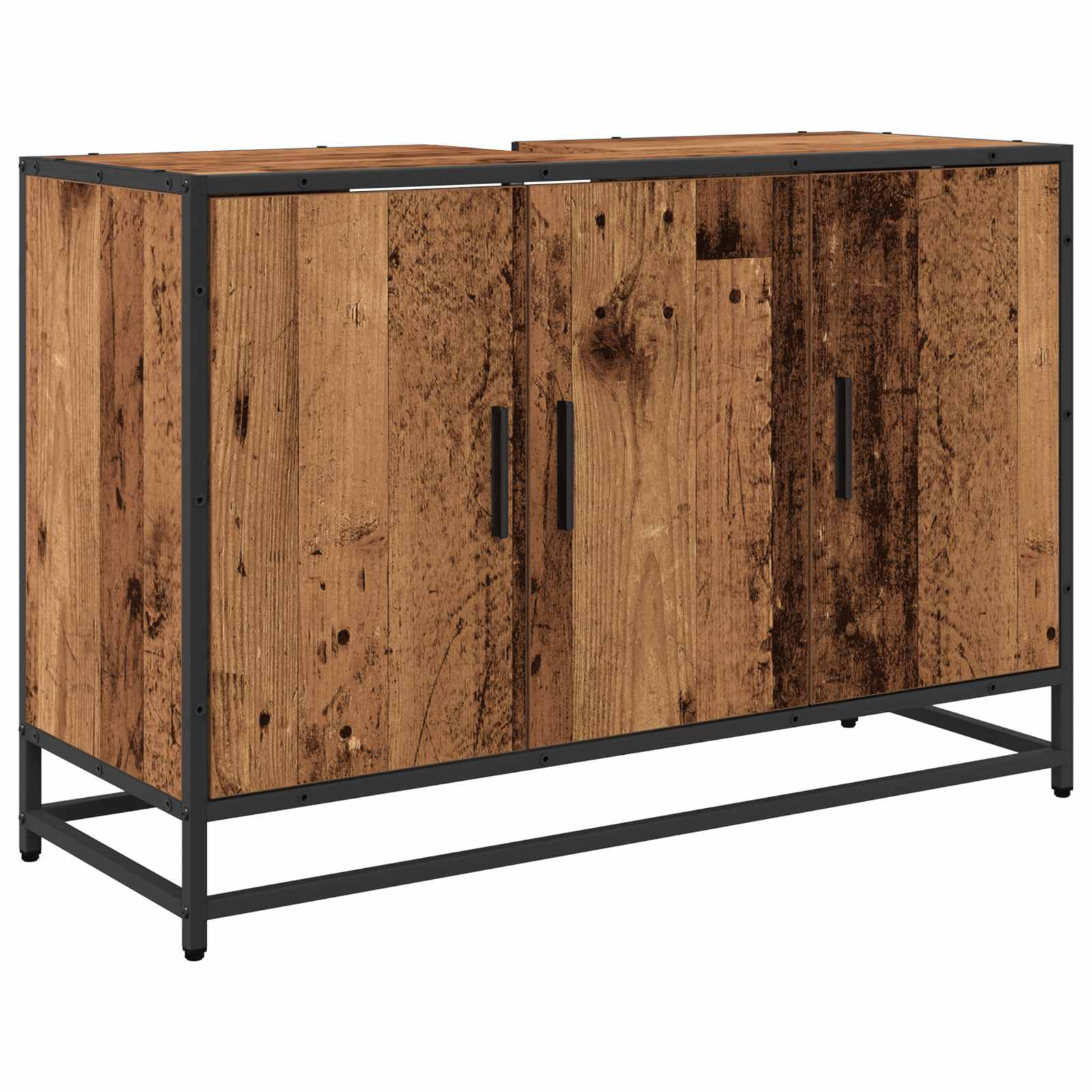 Set di mobili per il bagno con cassetto 3 pcs Legno vecchio | homemem39