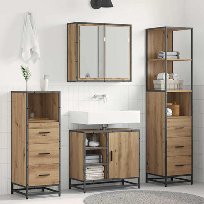Set di mobili per il bagno 4 pz Rovere artigianale | homemem39