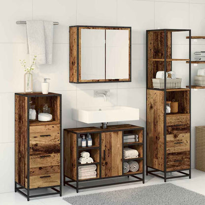 Set di mobili per il bagno con cassetto 3 pcs Legno vecchio | homemem39