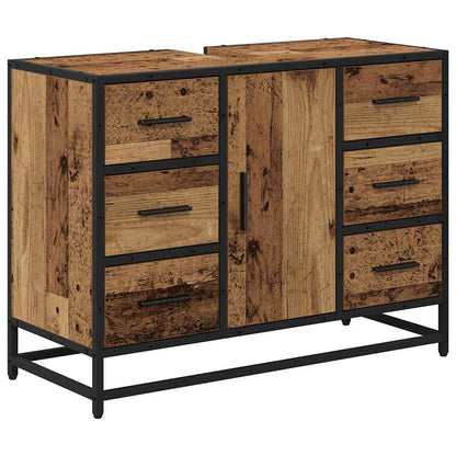 Set di mobili per il bagno con cassetto 2 pcs Legno vecchio | homemem39