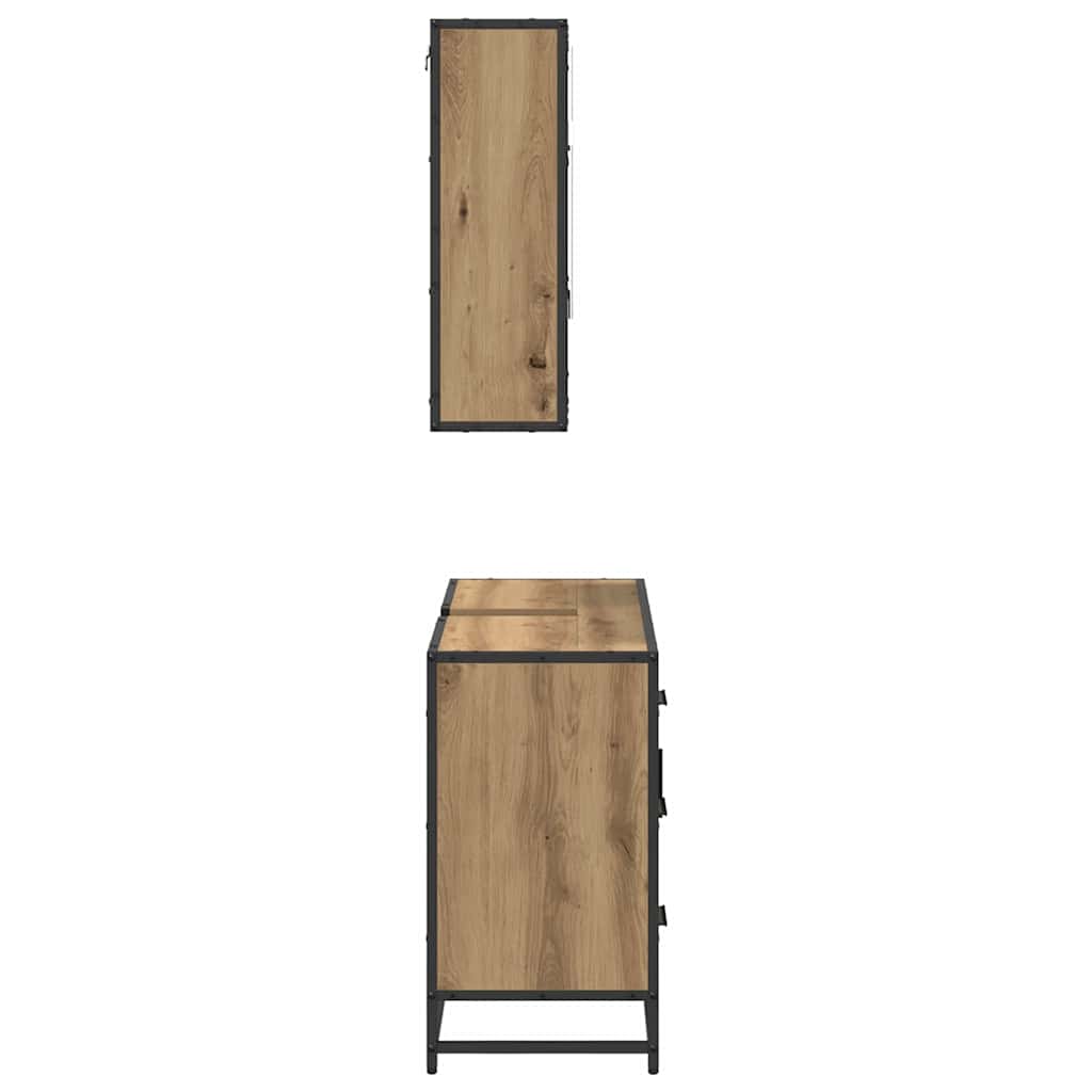 Set di mobili per il bagno 2 pz Rovere artigianale | homemem39