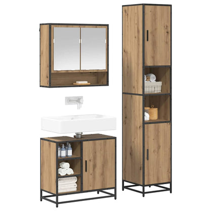 Set di mobili per il bagno 3 pz Rovere artigianale | homemem39