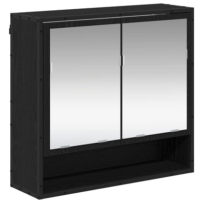 Set di mobili per il bagno 3 pcs Rovere Nero Legno multistrato