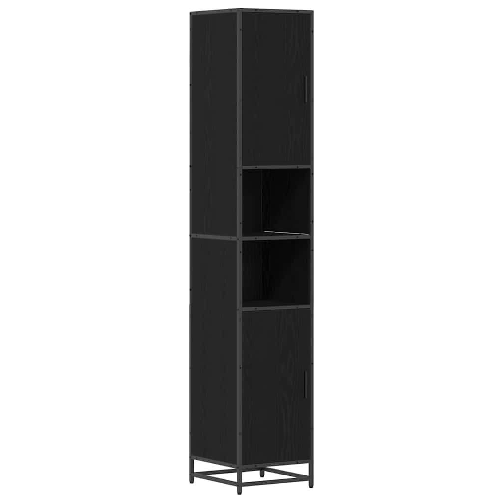 Set di mobili per il bagno 3 pcs Rovere Nero Legno multistrato | homemem39
