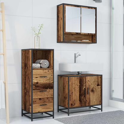 Set di mobili per il bagno con cassetto 3 pcs Legno vecchio | homemem39