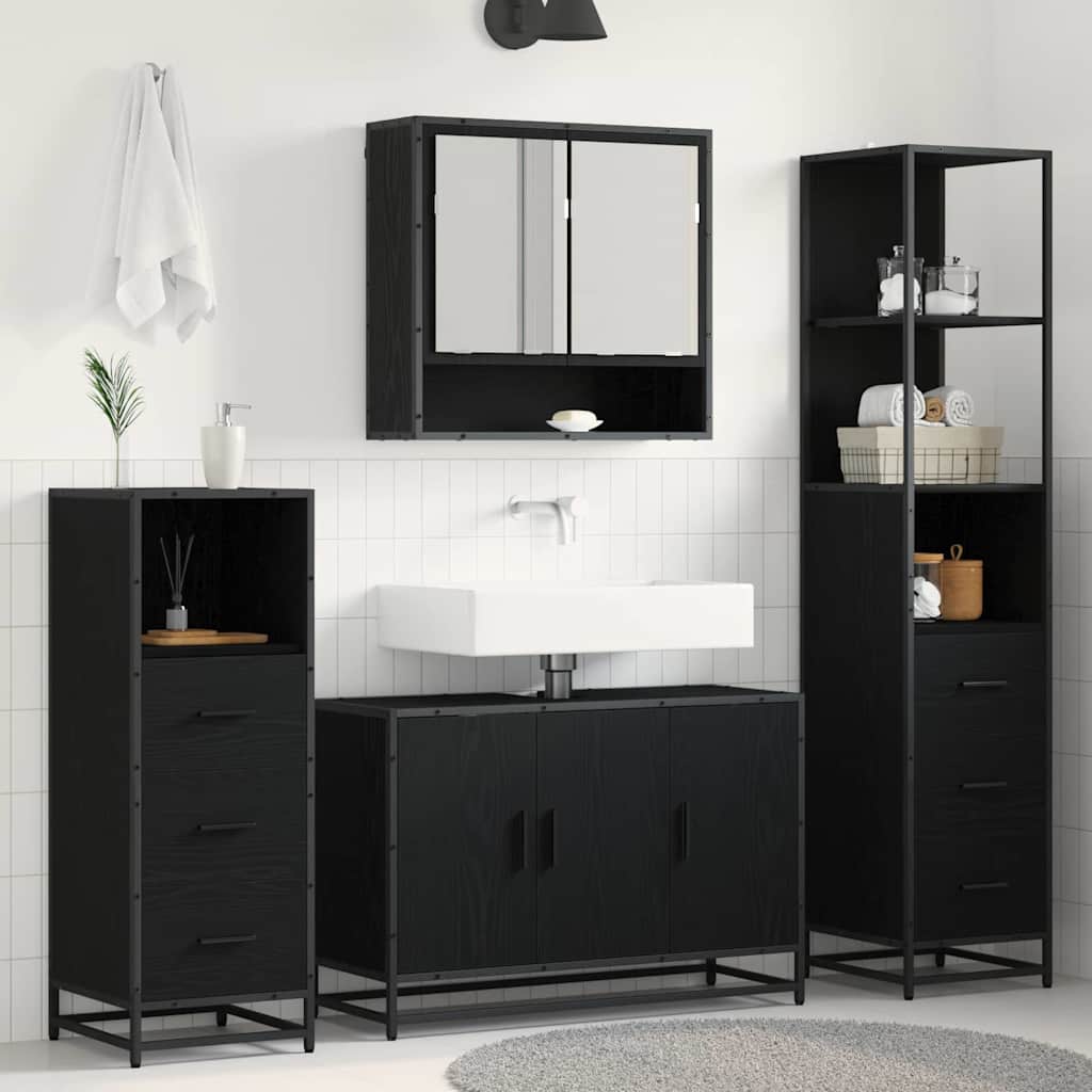 Set di mobili per il bagno con cassetto 3 pcs Legno vecchio | homemem39