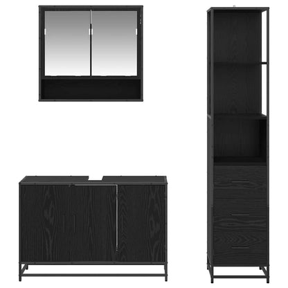 Set di mobili per il bagno con cassetto 3 pcs Legno vecchio | homemem39