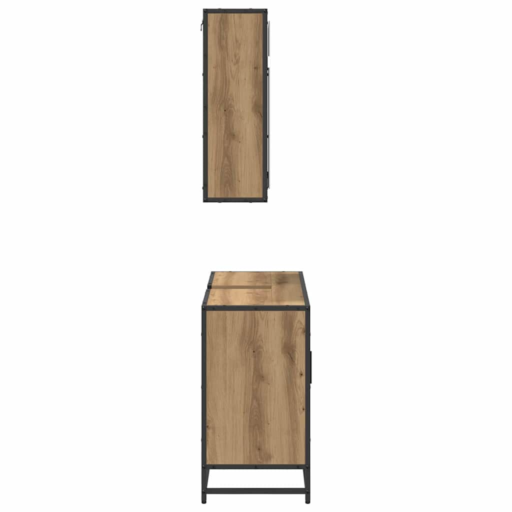 Set di mobili per il bagno 2 pz Rovere artigianale | homemem39