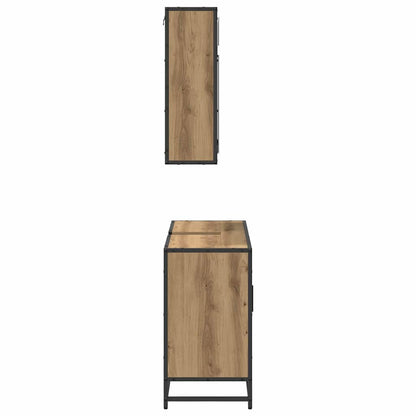 Set di mobili per il bagno 2 pz Rovere artigianale | homemem39