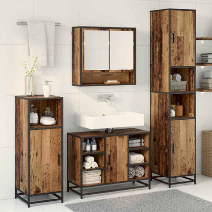 Set di mobili per il bagno con lo scaffale 3 pcs Legno vecchio