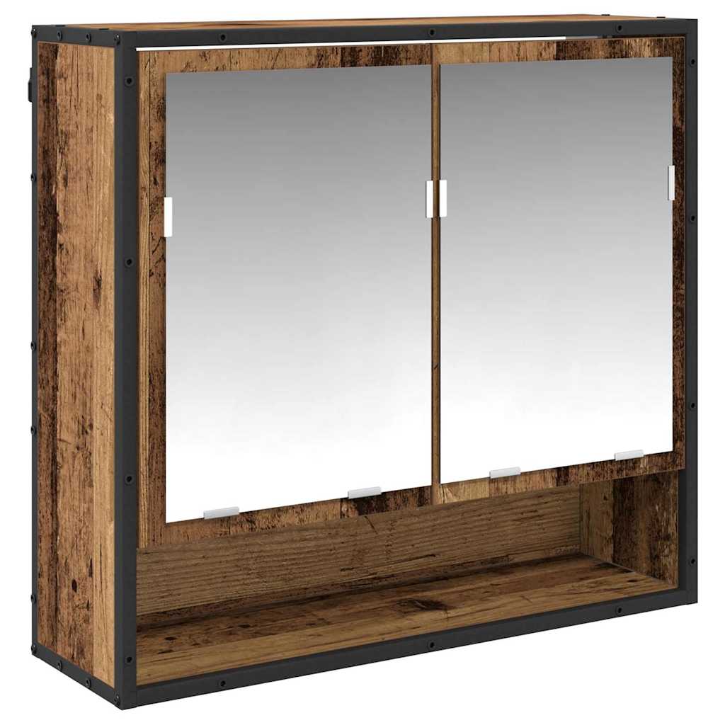 Set di mobili per il bagno con lo scaffale 3 pcs Legno vecchio