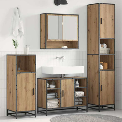 Set di mobili per il bagno 3 pz Rovere artigianale | homemem39