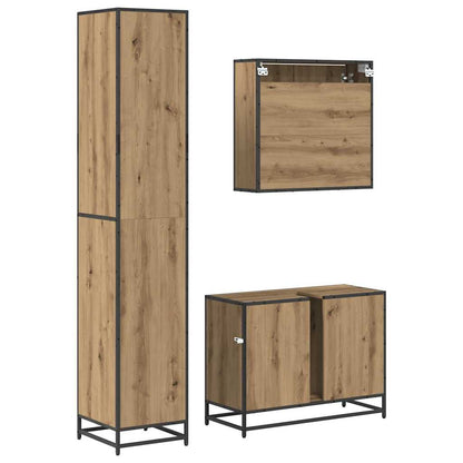 Set di mobili per il bagno 3 pz Rovere artigianale | homemem39