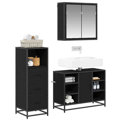 Set di mobili per il bagno con cassetto 3 pcs Legno vecchio | homemem39