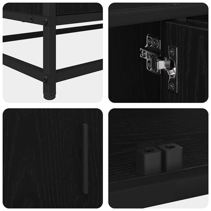 Mobile TV Rovere nero 210 x 35 x 41 cm Legno multistrato