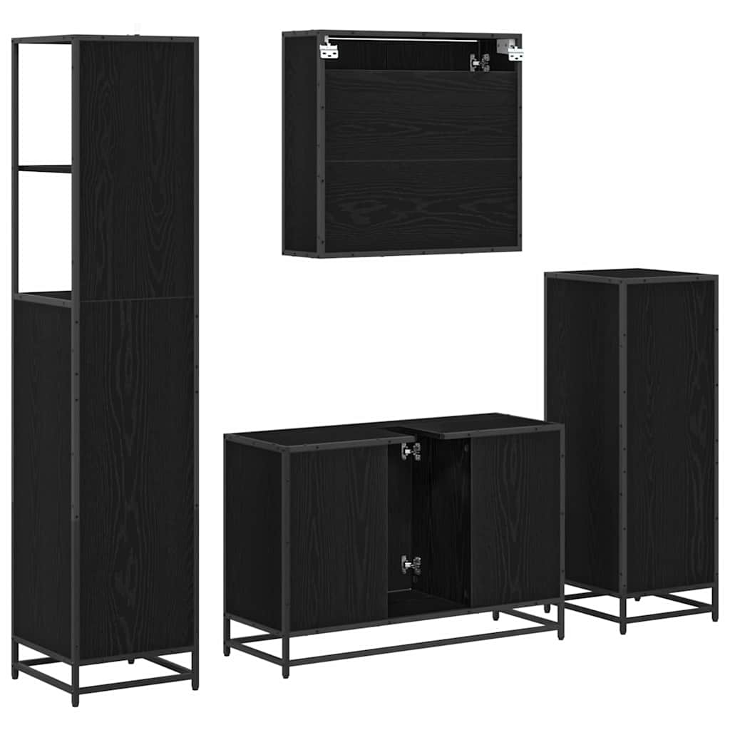 Set di mobili per il bagno 3 pz Rovere artigianale | homemem39