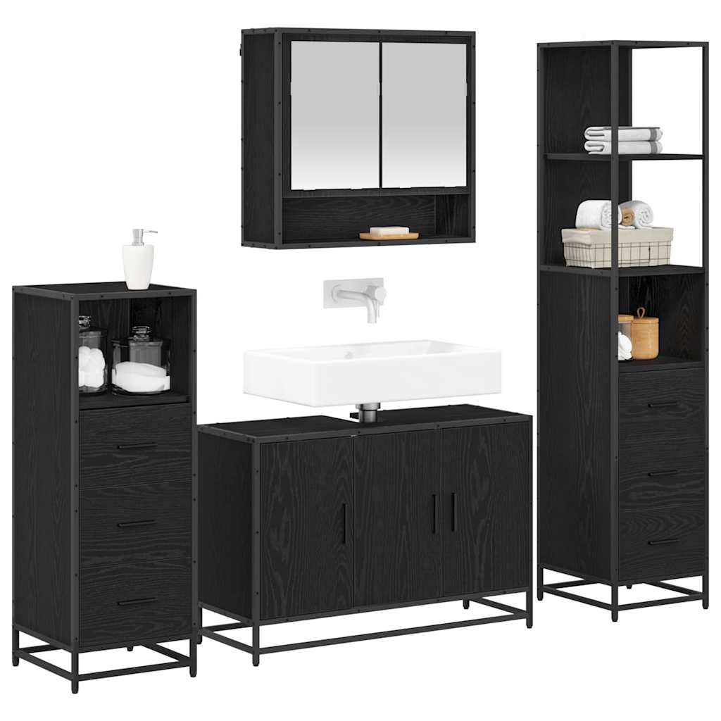 Set di mobili per il bagno 3 pz Rovere artigianale | homemem39