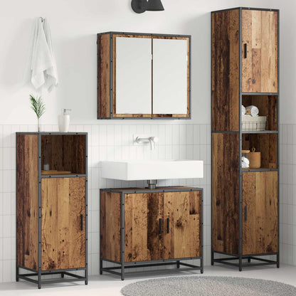 Set di mobili per il bagno con lo scaffale 3 pcs Legno vecchio | homemem39