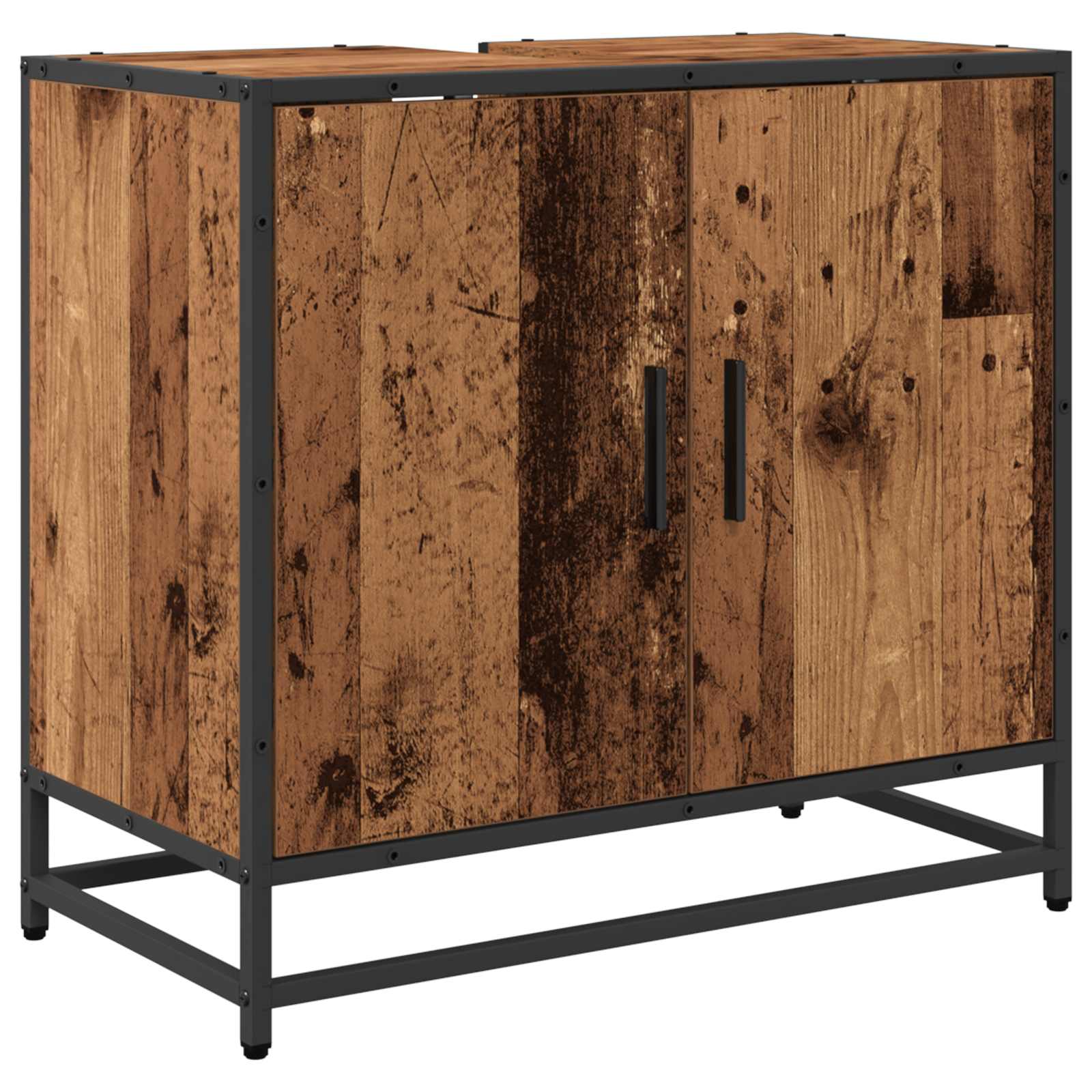 Set di mobili per il bagno con lo scaffale 3 pcs Legno vecchio | homemem39
