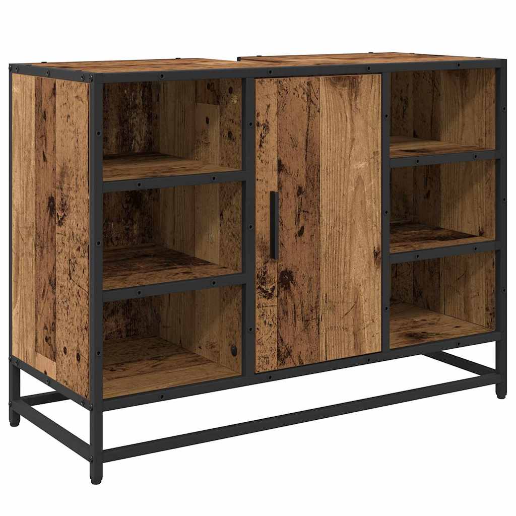 Set di mobili per il bagno con lo scaffale 2 pcs Legno vecchio | homemem39