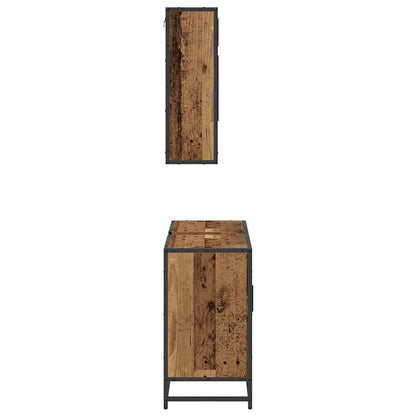 Set di mobili per il bagno con lo scaffale 2 pcs Legno vecchio | homemem39