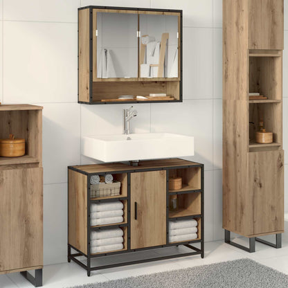 Set di mobili per il bagno 2 pz Rovere artigianale | homemem39