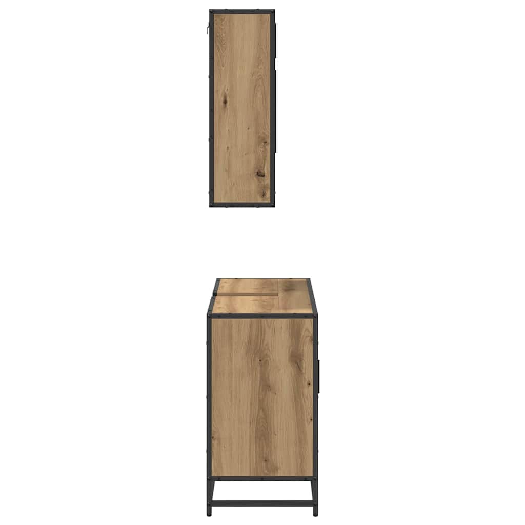 Set di mobili per il bagno 2 pz Rovere artigianale | homemem39