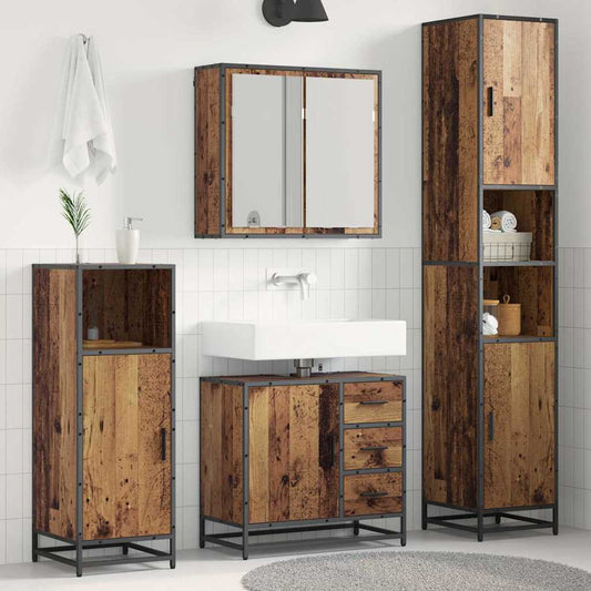 Set di mobili per il bagno 3 pcs Legno vecchio 65 x 33 x 60 cm