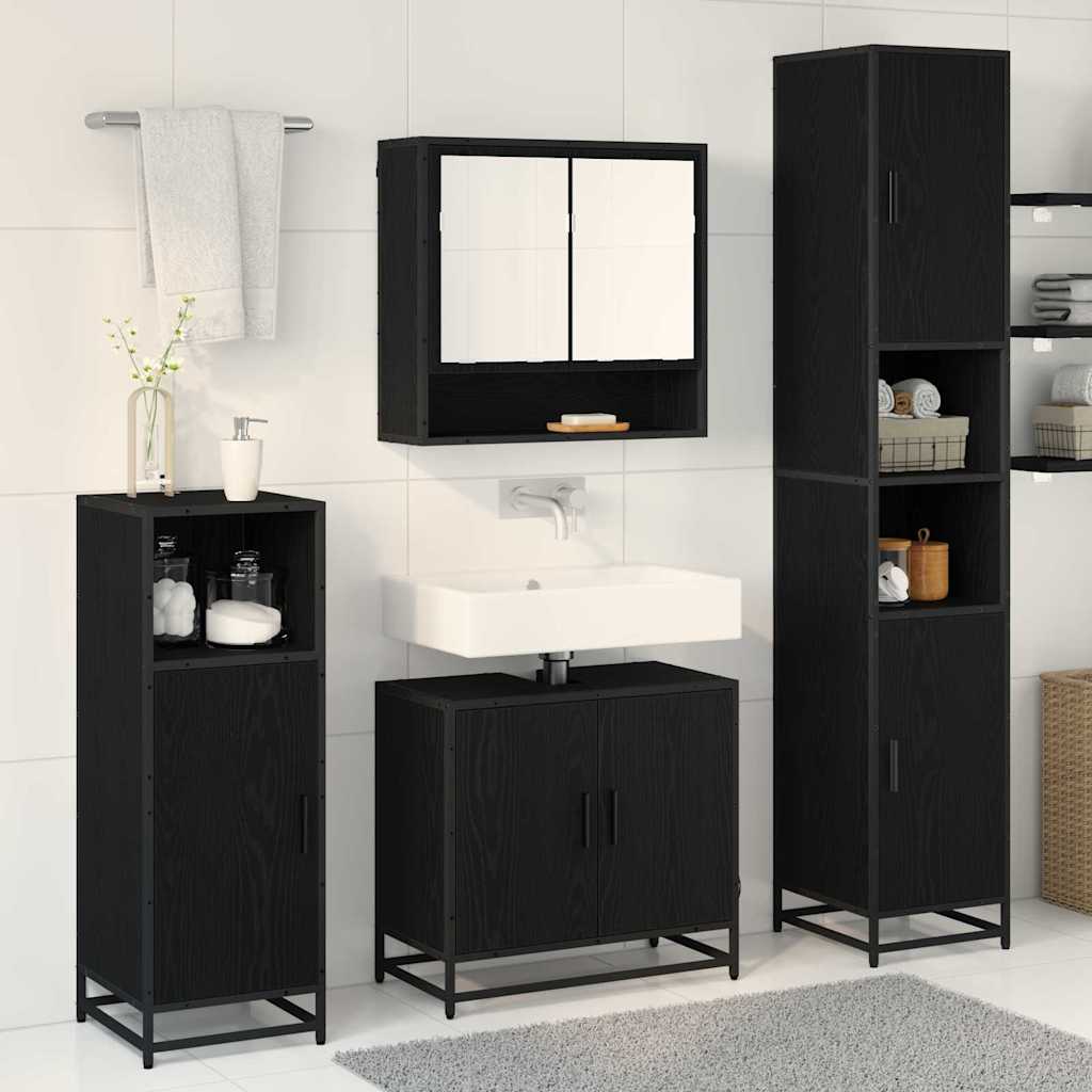 Set di mobili per il bagno 3 pz Rovere artigianale | homemem39