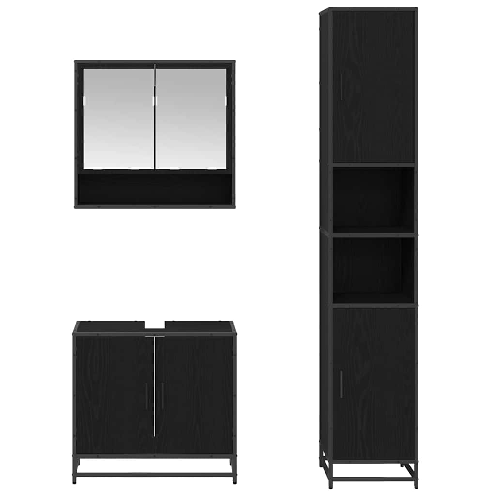 Set di mobili per il bagno 3 pz Rovere artigianale | homemem39