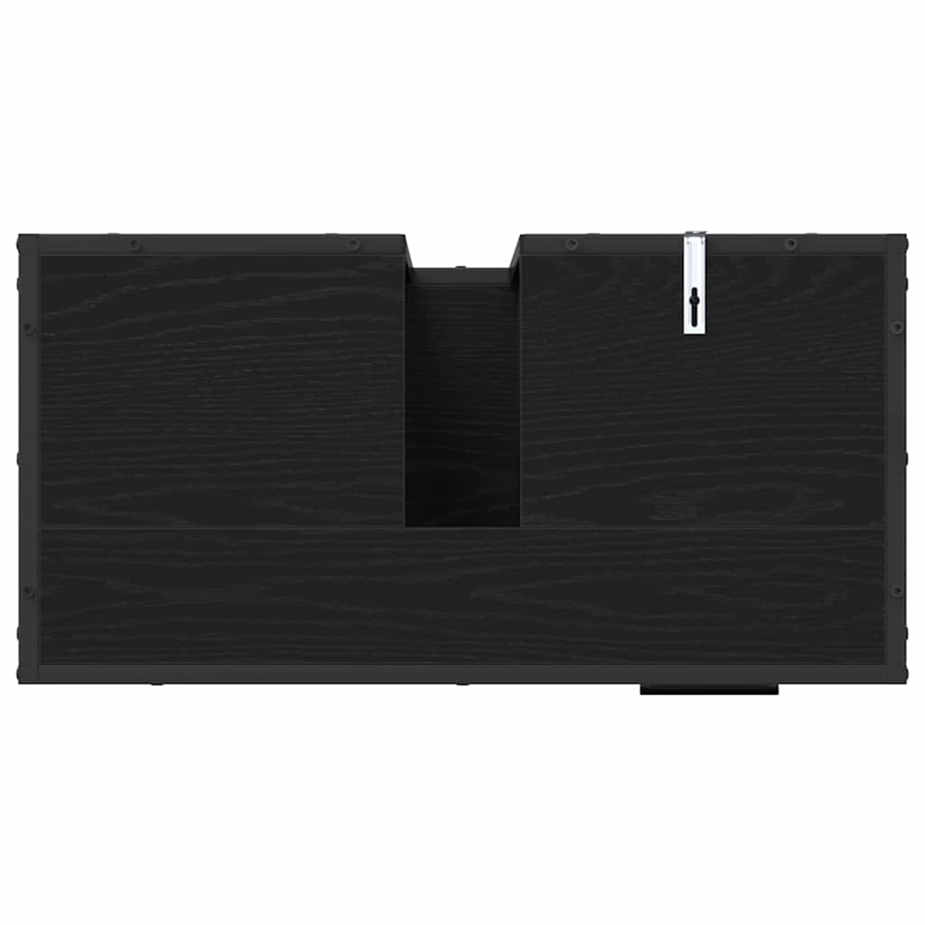 Set di mobili per il bagno 3 pcs Rovere Nero Legno multistrato | homemem39