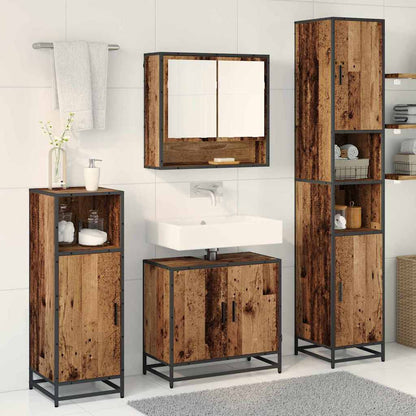 Set di mobili per il bagno con lo scaffale 3 pcs Legno vecchio | homemem39