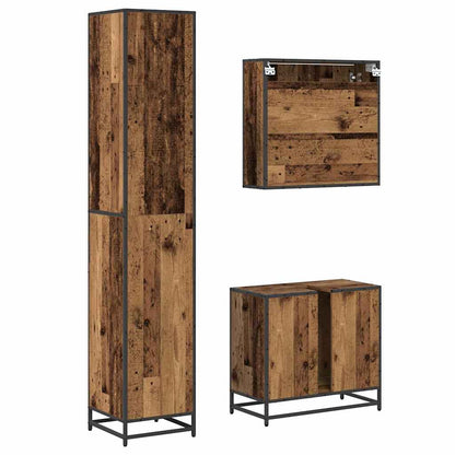 Set di mobili per il bagno con lo scaffale 3 pcs Legno vecchio | homemem39