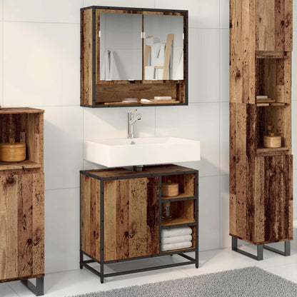 Set di mobili per il bagno con cassetto 2 pcs Legno vecchio | homemem39