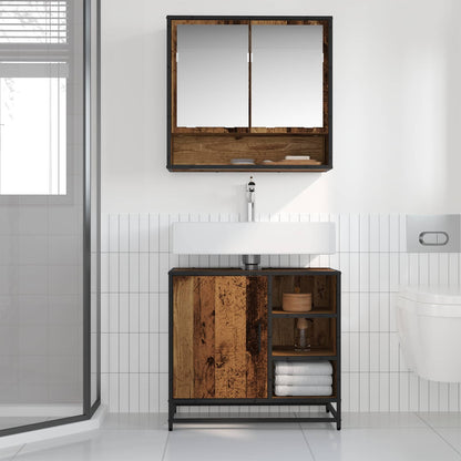 Set di mobili per il bagno con cassetto 2 pcs Legno vecchio | homemem39