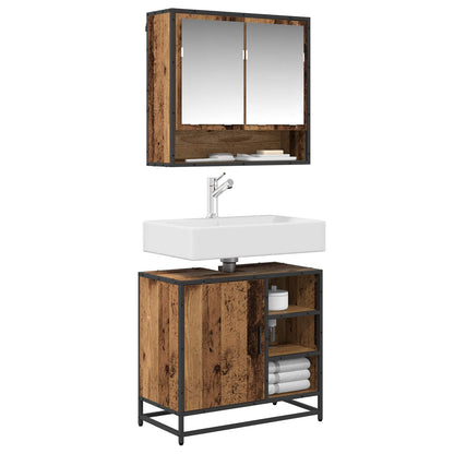 Set di mobili per il bagno con cassetto 2 pcs Legno vecchio | homemem39
