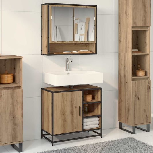 Set di mobili per il bagno 2 pz Rovere artigianale | homemem39