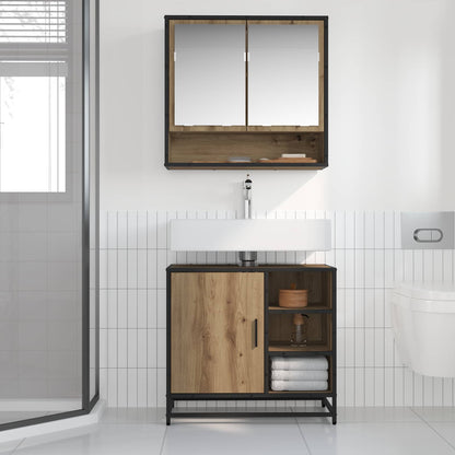 Set di mobili per il bagno 2 pz Rovere artigianale | homemem39