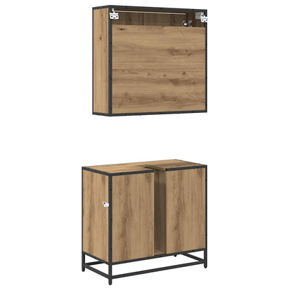 Set di mobili per il bagno 2 pz Rovere artigianale | homemem39
