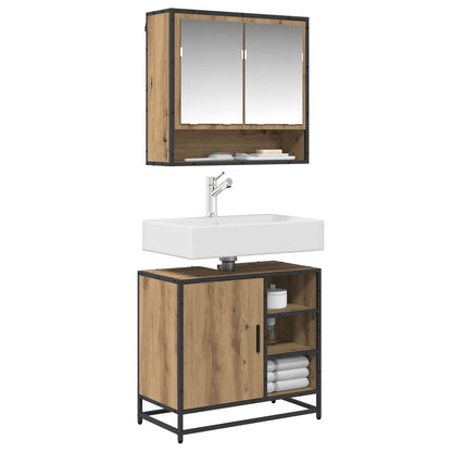 Set di mobili per il bagno 2 pz Rovere artigianale | homemem39