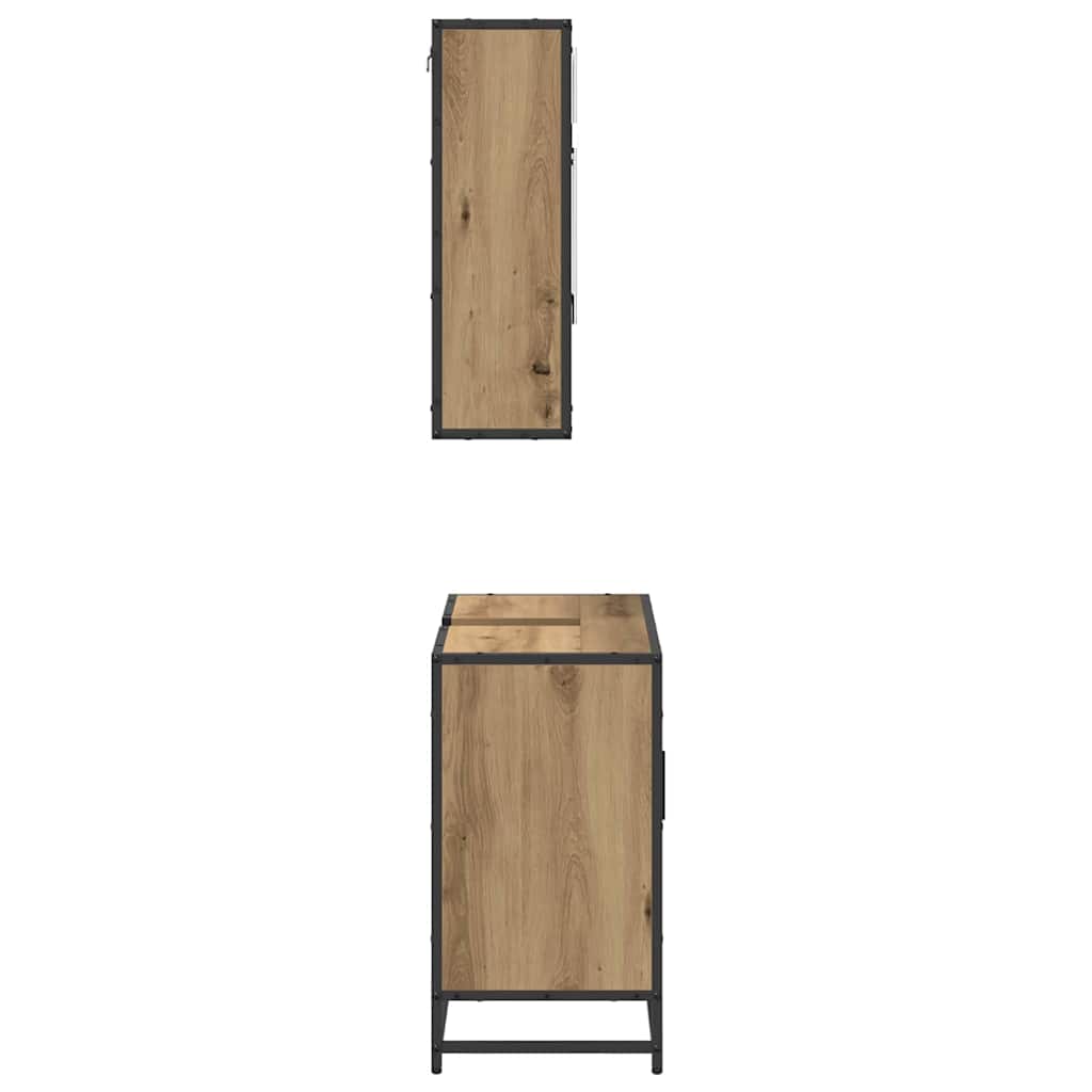 Set di mobili per il bagno 2 pz Rovere artigianale | homemem39