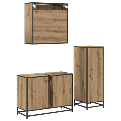 Set di mobili per il bagno con porta 3 pcs Rovere artigianale