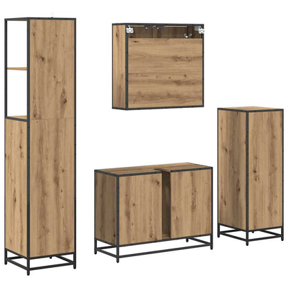 Set di mobili per il bagno 4 pz Rovere artigianale | homemem39