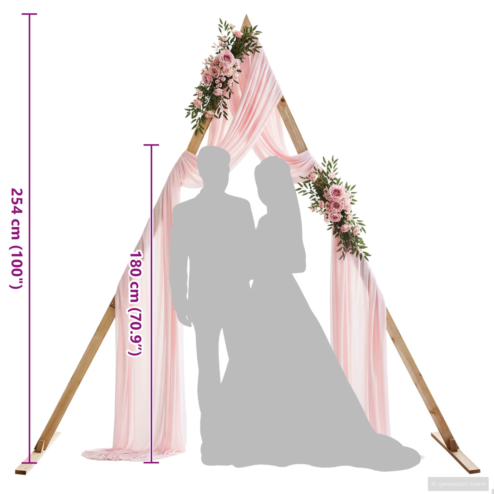 Arco Nuziale Marrone Chiaro 202 x 95 x 254 cm | homemem39