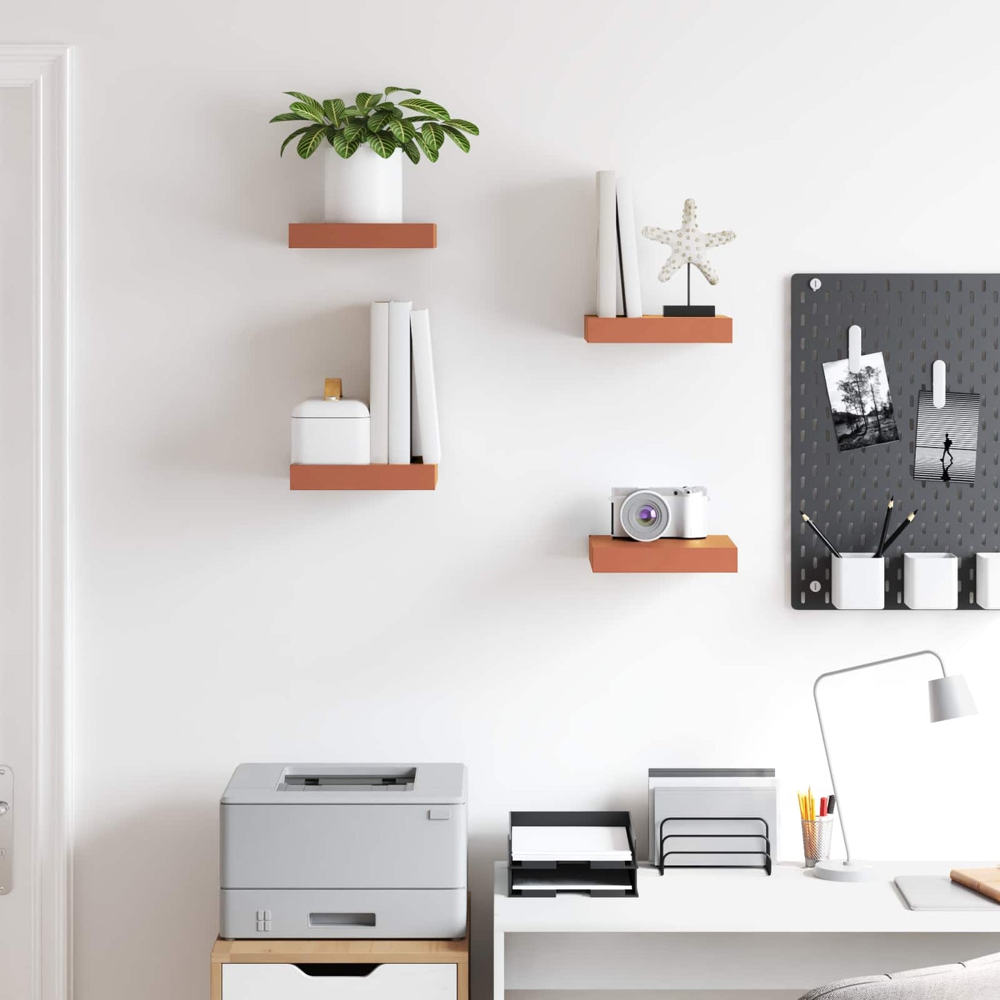 Scaffale da parete 4 pcs Rosso 23 x 23,5 x 4 cm