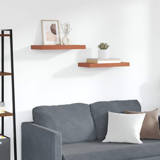 Scaffale da parete 2 pcs Rosso 50 x 23 x 4 cm Legno multistrato | homemem39