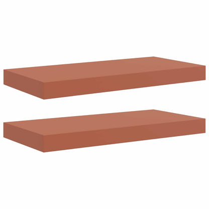 Scaffale da parete 2 pcs Rosso 50 x 23 x 4 cm Legno multistrato
