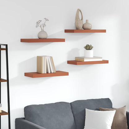 Scaffale da parete 4 pcs Rosso 50 x 23 x 4 cm Legno multistrato